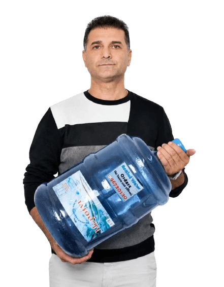 Limassol Water Delivery owner with MERSINI bottles